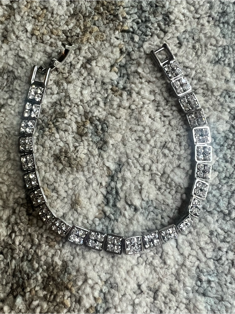 Silver Crystal Tennis Bracelet with Clear Stones